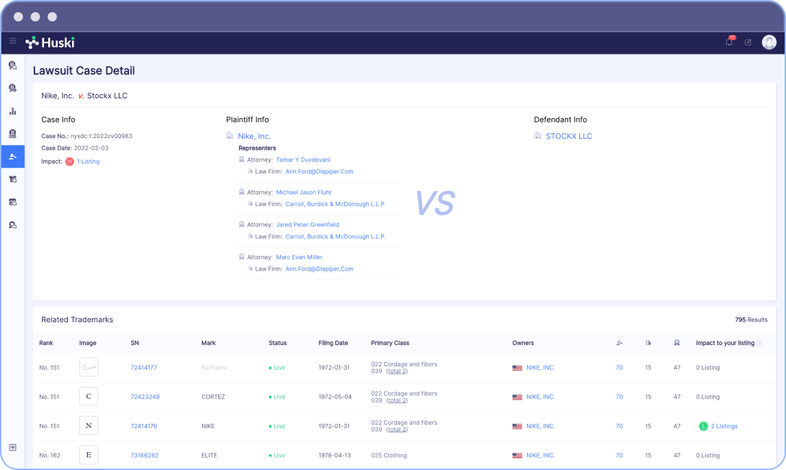 lawsuit case detail page